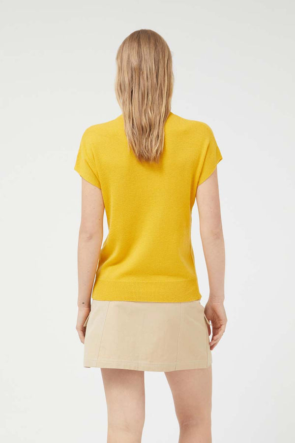 COMPANIA FANTASTICA - Yellow short sleeve sweater - 41C/10206