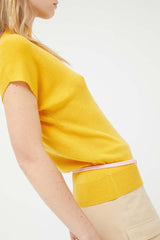COMPANIA FANTASTICA - Yellow short sleeve sweater - 41C/10206