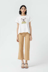 COMPANIA FANTASTICA - White dog print t-shirt - 41C/42026