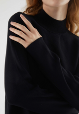 COMPANIA FANTASTICA - Pull trapèze col montant noir 34C/10276