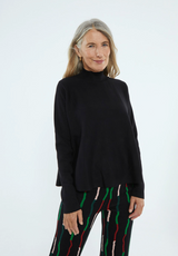 COMPANIA FANTASTICA - Pull trapèze col montant noir 34C/10276