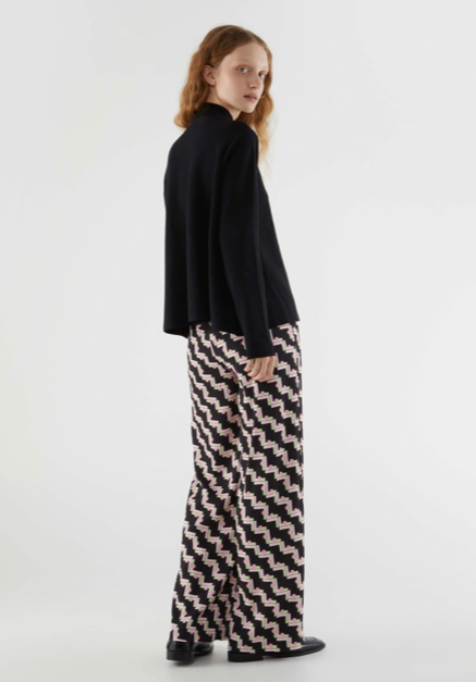 COMPANIA FANTASTICA - Pull trapèze col montant noir 34C/10276