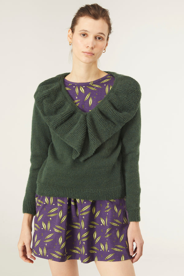 COMPANIA FANTASTICA - RUFFLE NECK SWEATER 23C/10045 CS