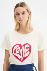 COMPANIA FANTASTICA - 42060 Cotton T-shirt with heart print.