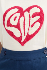 COMPANIA FANTASTICA - 42060 Cotton T-shirt with heart print.