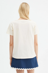 COMPANIA FANTASTICA - 42060 Cotton T-shirt with heart print.