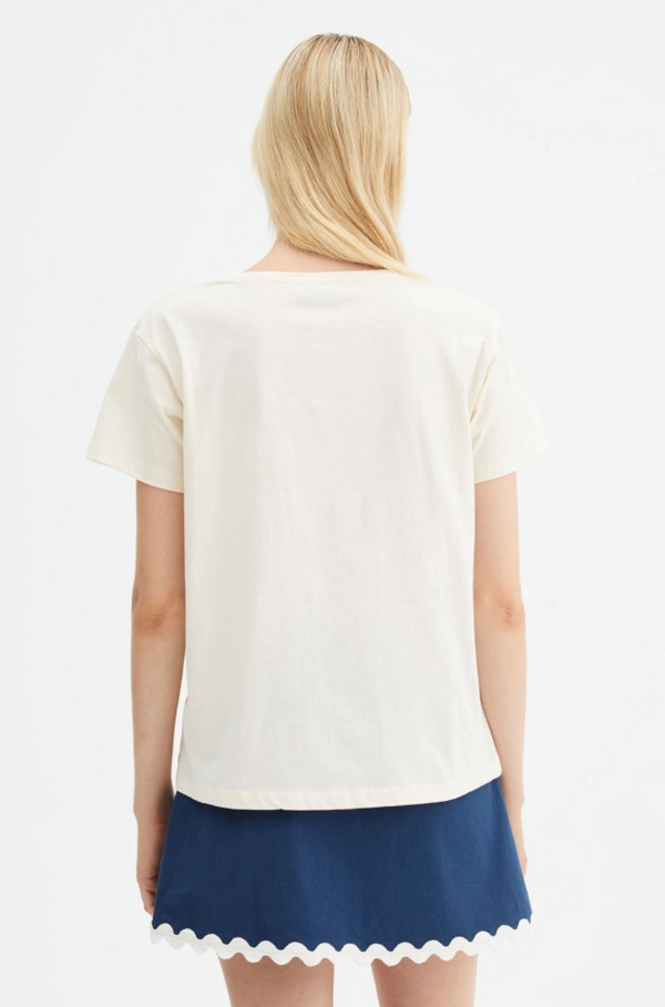 COMPANIA FANTASTICA - 42060 Cotton T-shirt with heart print.