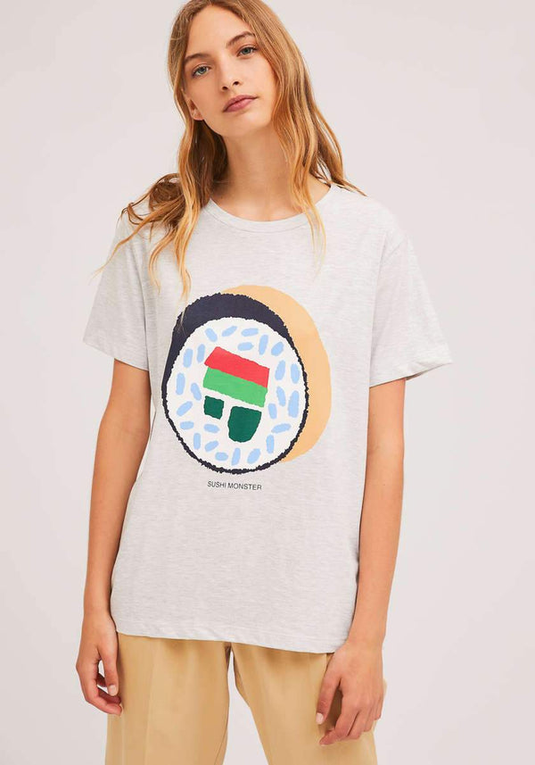 COMPANIA FANTASTICA - T-shirt en coton à imprimé sushi