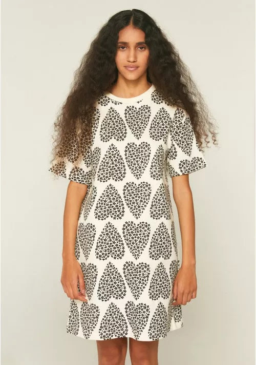 COMPANIA FANTASTICA - ROBE PULL EN PELUCHE IMPRIMÉ CŒUR GÉOMÉTRIQUE