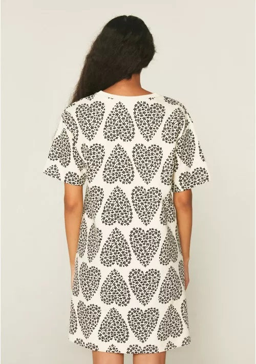 COMPANIA FANTASTICA - ROBE PULL EN PELUCHE IMPRIMÉ CŒUR GÉOMÉTRIQUE