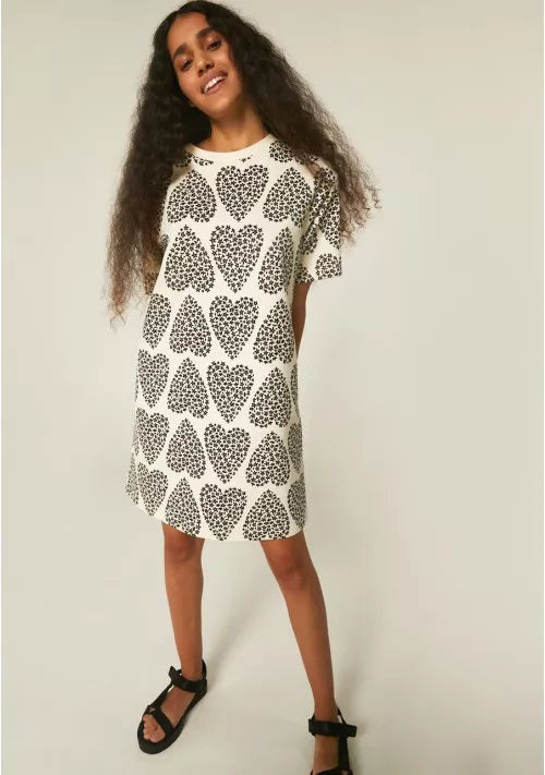 COMPANIA FANTASTICA - ROBE PULL EN PELUCHE IMPRIMÉ CŒUR GÉOMÉTRIQUE