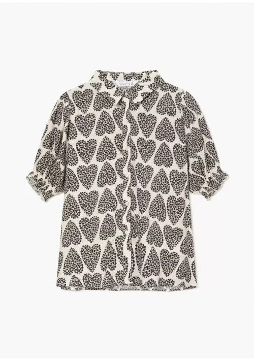 COMPANIA FANTASTICA - BLOUSE À MANCHES COURTES IMPRIMÉ CŒUR GÉOMÉTRIQUE