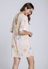 LEZ A LEZ - 3671L Dress - Wide Sleeve Dress In Printed Viscose - Boutique Bubbles