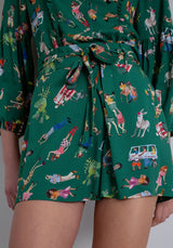LEZ A LEZ - Viscose Printed Shorts With Ribbon - Boutique Bubbles