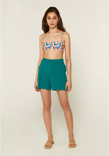 COMPANIA FANTASTICA - MULTICOLOURED FLORAL PRINT BANDEAU BIKINI TOP