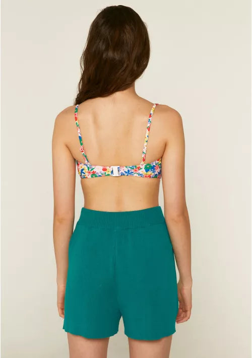 COMPANIA FANTASTICA - MULTICOLOURED FLORAL PRINT BANDEAU BIKINI TOP
