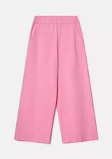 COMPANIA FANTASTICA - PINK PLUSH TROUSERS WITH ELASTICATED WAIST AND POCKETS