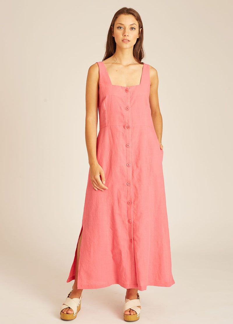 PEPALOVES - ROBE LONGUE RAMIE FUCHSIA
