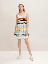 TOM TAILOR - Short dress with a multi-coloured pattern - Boutique Bubbles